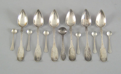 Appraisal: American silver spoons to include a set of six teaspoons