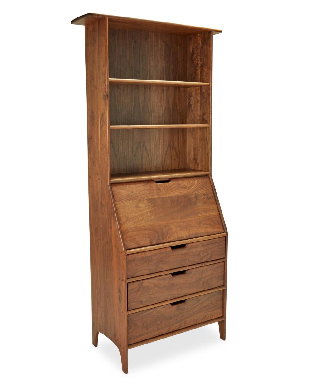 Appraisal: A Stephen L Casey modern walnut secretary th Century American