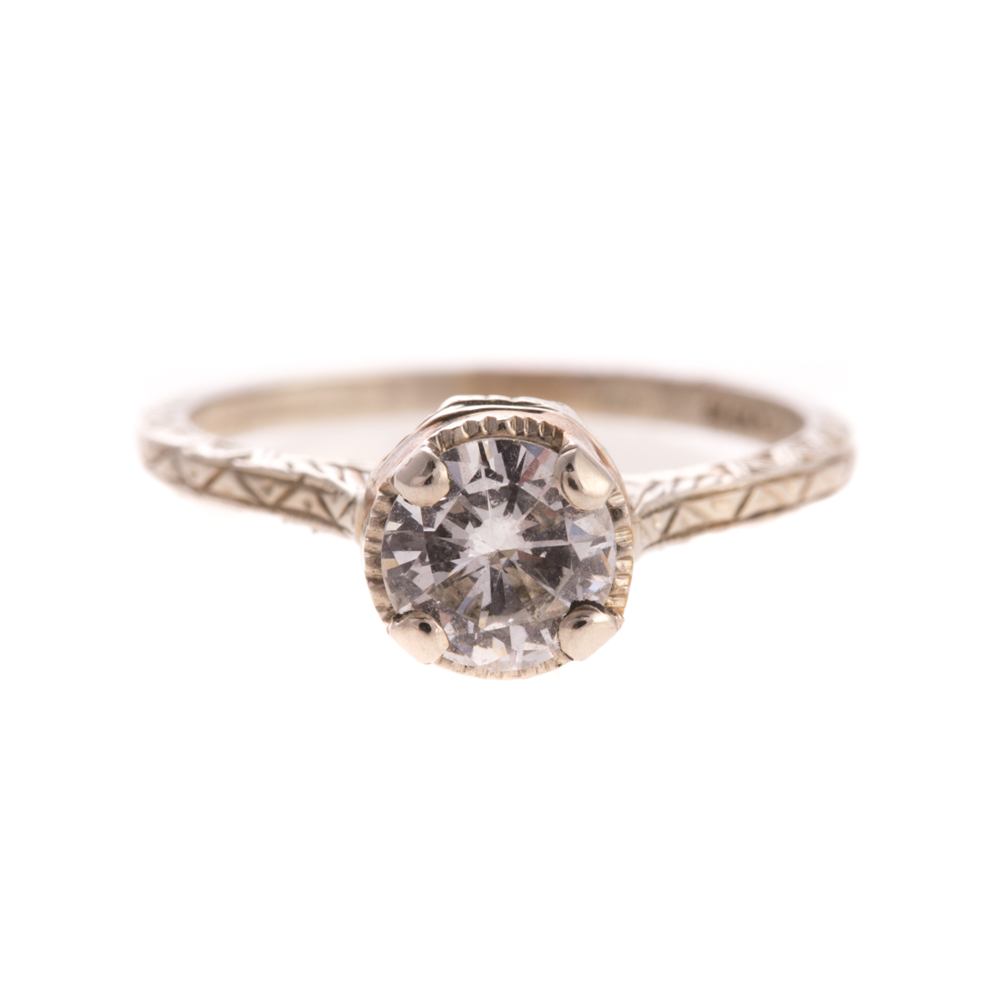 Appraisal: A Lady's K White Gold Diamond Filigree Ring K white