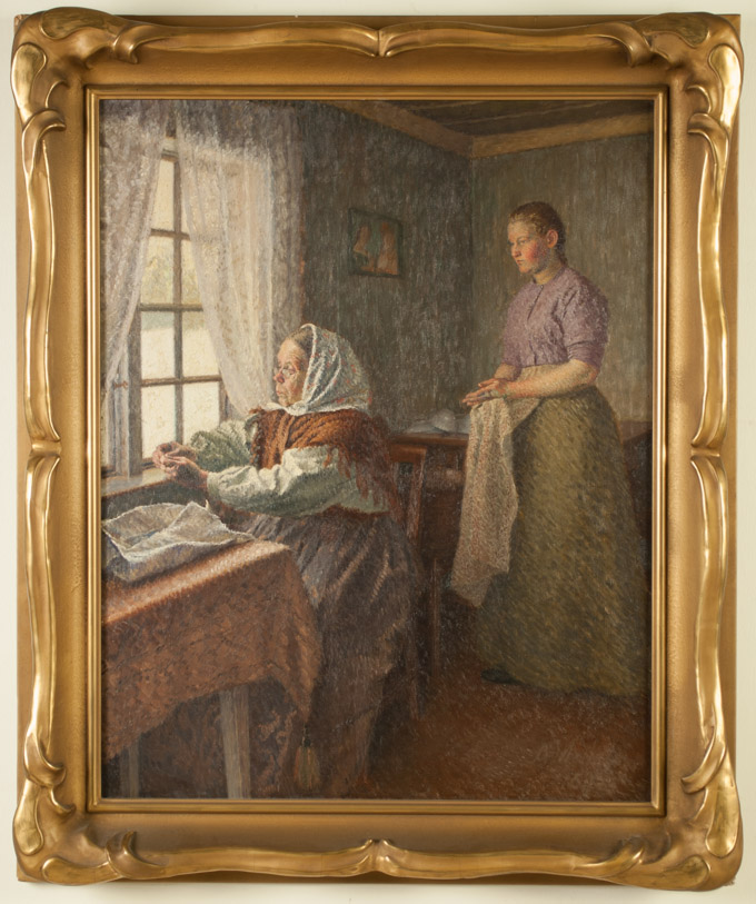 Appraisal: GUDBRAND MELLBYE OIL ON CANVAS Norway - Interior scene with