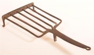 Appraisal: th th Century Wrought Iron Grid Iron Flattened handle with