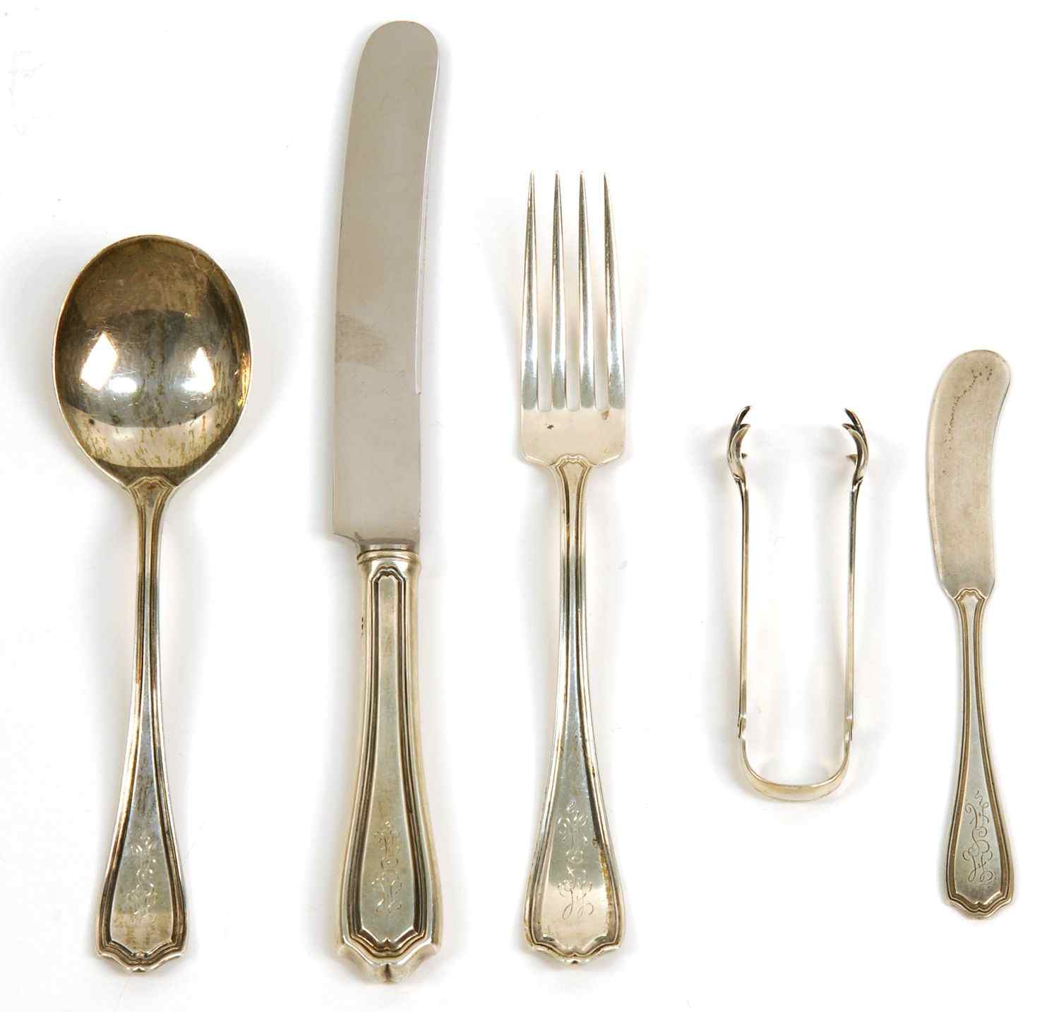 Appraisal: PARTIAL STERLING SILVER FLATWARE SET BY REED BARTONIn the Hepplewhite''