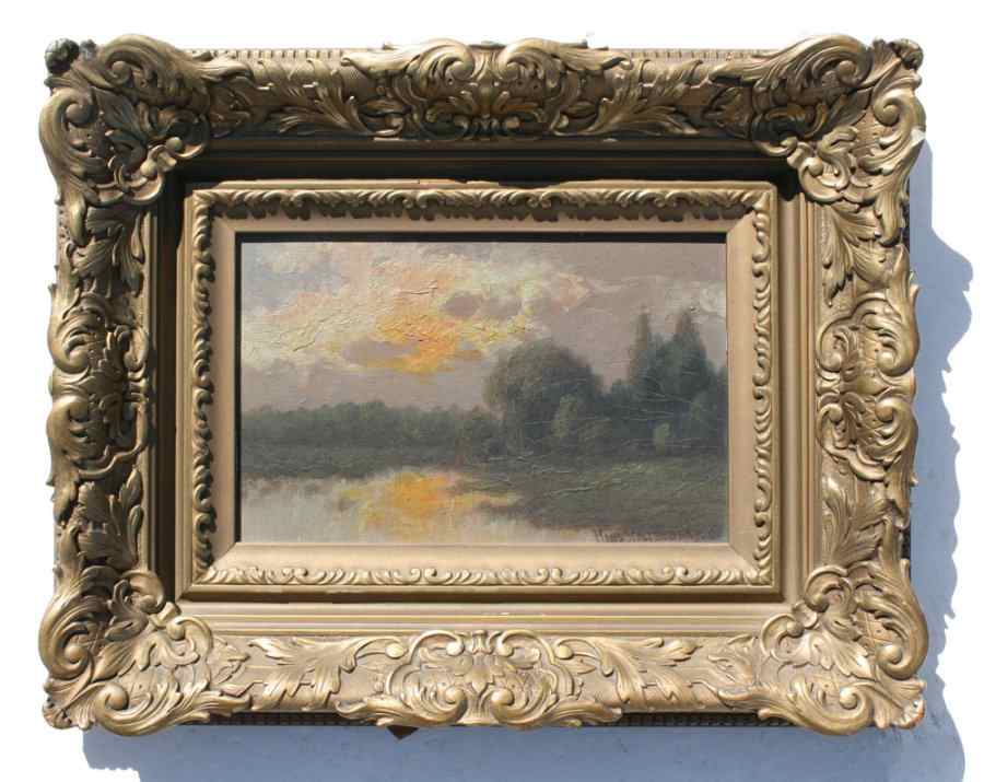 Appraisal: STOLTENBERG Hans American - Wisconsin Sunset on the Pond OIL