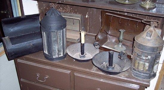 Appraisal: A pair of chamber candlesticks sundry candle boxes etc