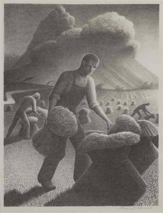 Appraisal: Grant Wood American - Approaching Storm lithograph AAA pub edition