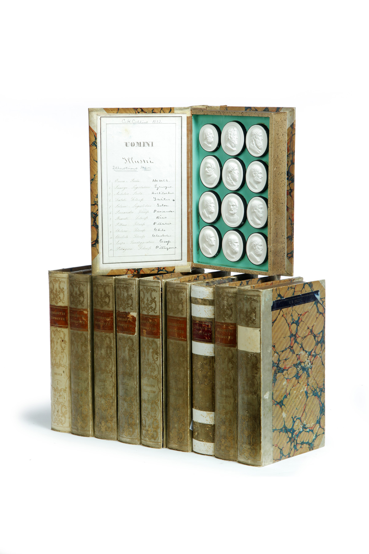 Appraisal: TEN LIBEROTTI IMPRONTE BOOKS OF PLASTER CAMEOS Italy late th