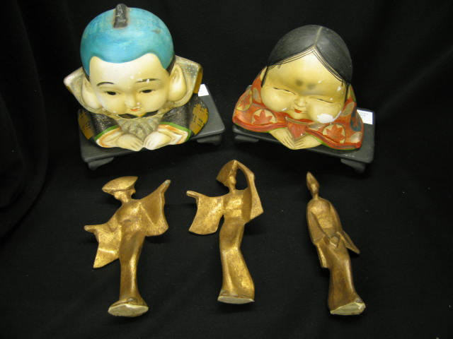 Appraisal: Pc Lot of Orientalia figures of Otafuka Fukusuka together with