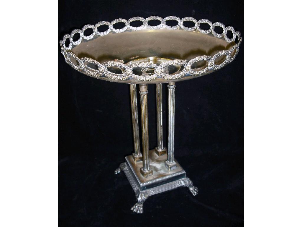 Appraisal: WMF silver plated tazza the bowl with raised pierced floral