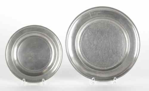 Appraisal: Two Philadelphia Love pewter plates late th c dia and