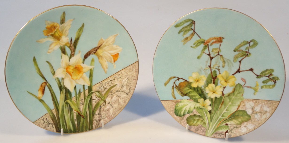 Appraisal: A pair of late thC porcelain plates one painted with