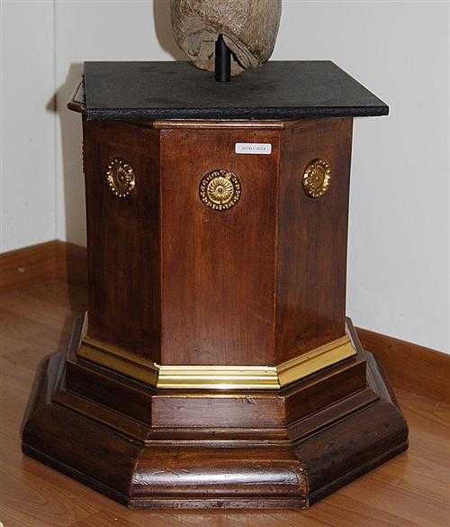 Appraisal: SMALL PEDESTAL late Empire Paris th century Wood and brass