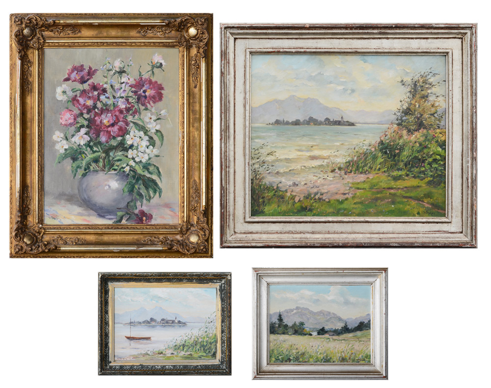 Appraisal: WITSCHEL Bernhard German - Four Oil Canvas Paintings to include