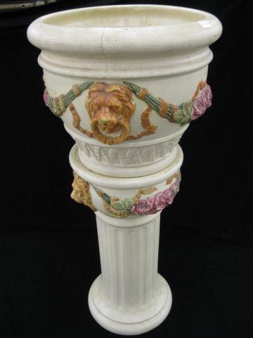 Appraisal: Weller Art Pottery Roma Jardiniere Pedestal large size diameter overall