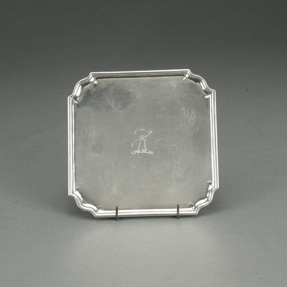 Appraisal: Scottish Provincial Silver Square Salver probably Alexander Forbes Aberdeen c