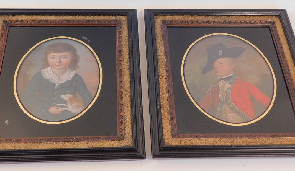 Appraisal: PAIR ANTIQUE PORTRAITS OF CHILDREN Pair of antique English oil