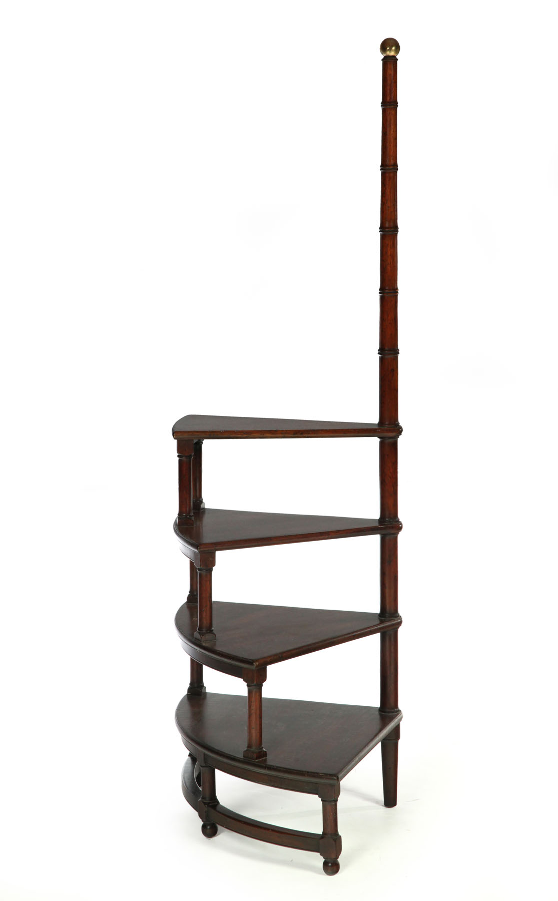 Appraisal: REGENCY-STYLE LIBRARY STEPS Kittinger New York th century mahogany Four