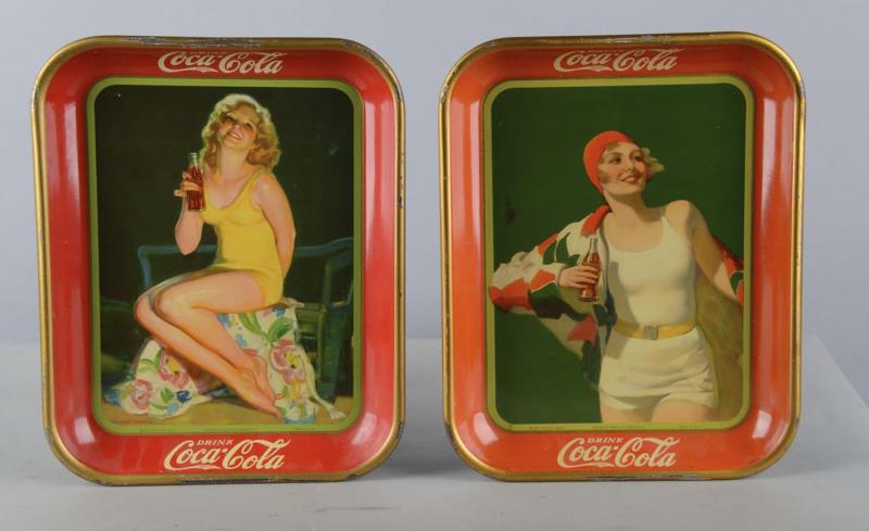 Appraisal: Lot Of Coca Cola Tin Serving Trays Including - Bather