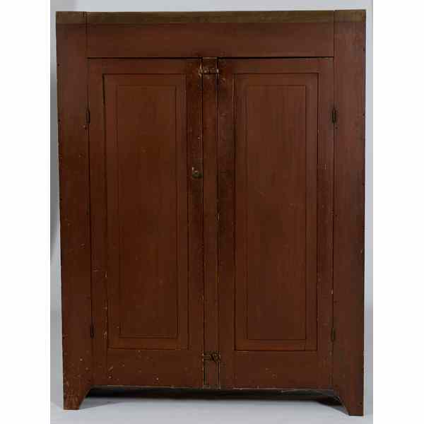 Appraisal: Ohio Cupboard in Red Paint Ohio th century A pine