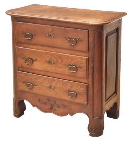 Appraisal: Petite French Provincial oak commode th c fitted with three