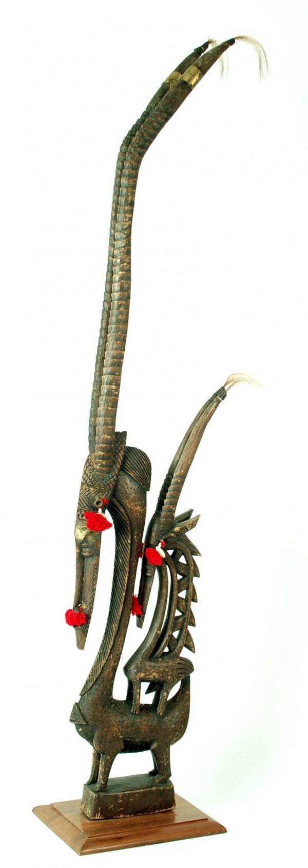 Appraisal: Bambara chi wara antelope headdress Mali Carved wood female antelope