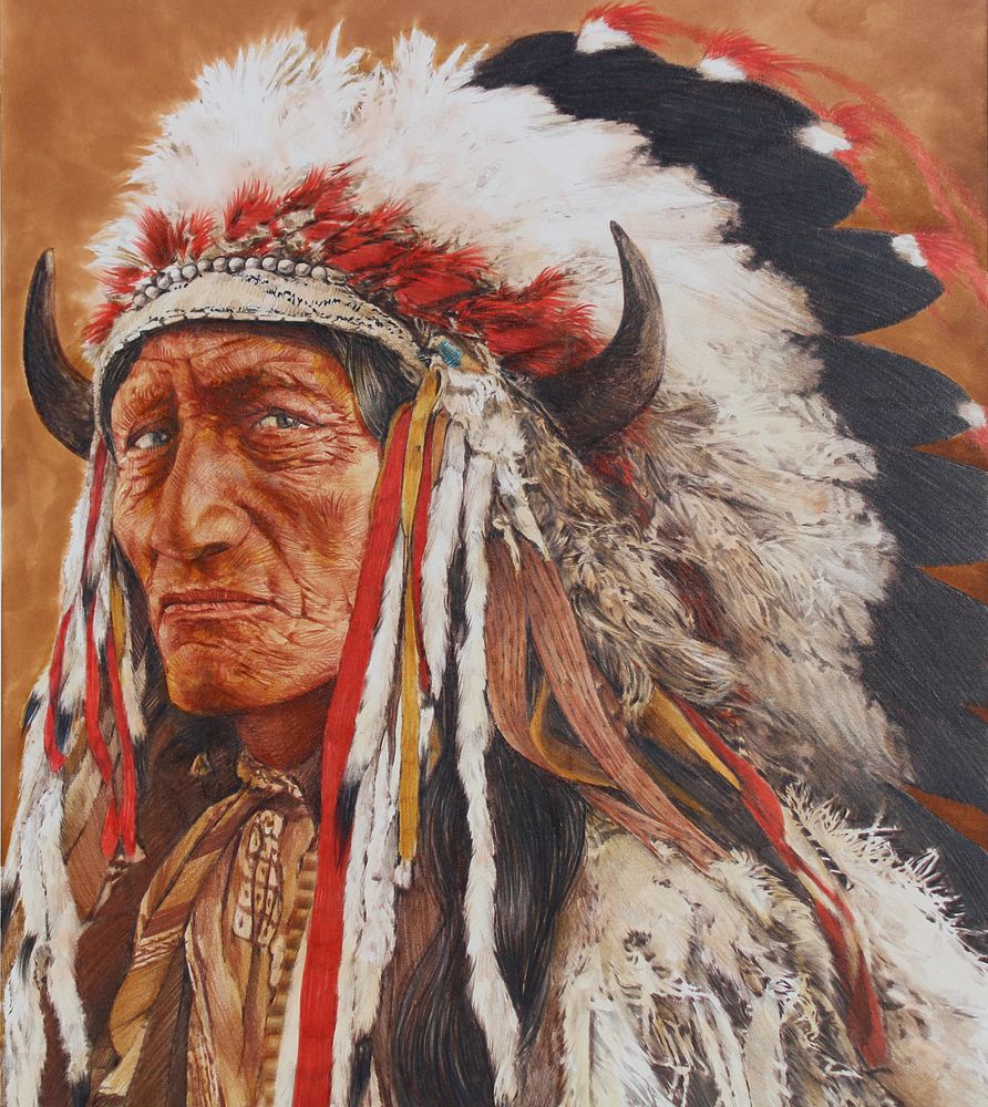 Appraisal: Paul Calle Chris Calle Kutenai Indian Portrait Paul Calle -