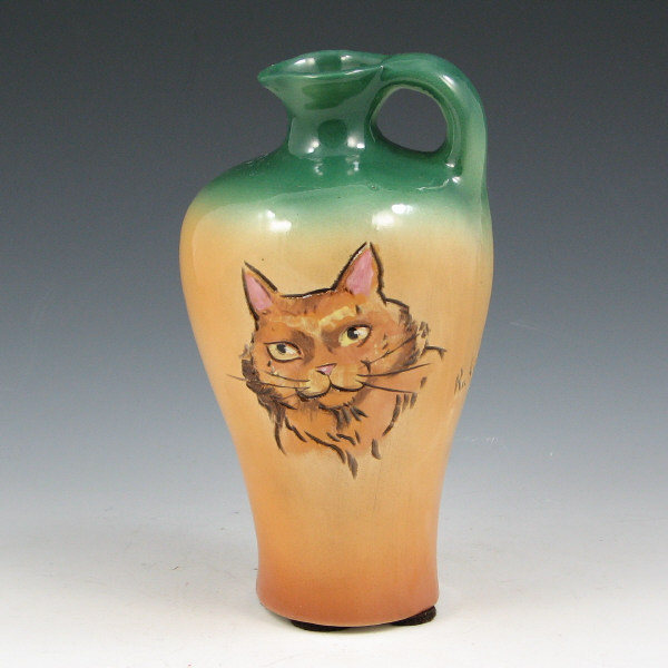 Appraisal: Wisecarver Cat Pitcher - Mint Rick Wisecarver handled pitcher with