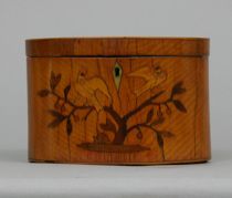 Appraisal: An Early th Century Tea Caddy A tulip wood tea