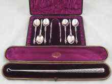 Appraisal: A set of six Victorian silver teaspoons and tongs St