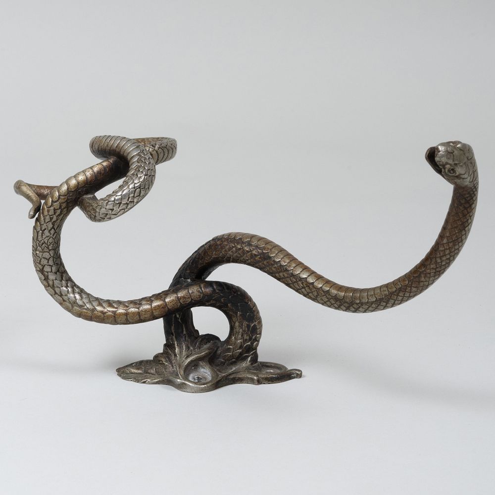 Appraisal: Art Nouveau Silvered-Bronze Coat Hook in the Form of a