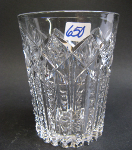 Appraisal: TWELVE AMERICAN CUT CRYSTAL WATER TUMBLERS in notched panels with