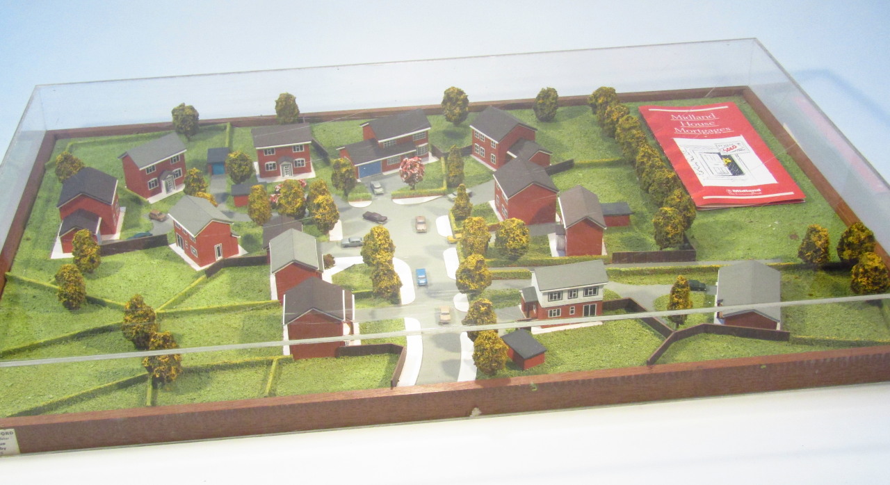 Appraisal: A Midland House Mortgage Model Village in Perspex case by