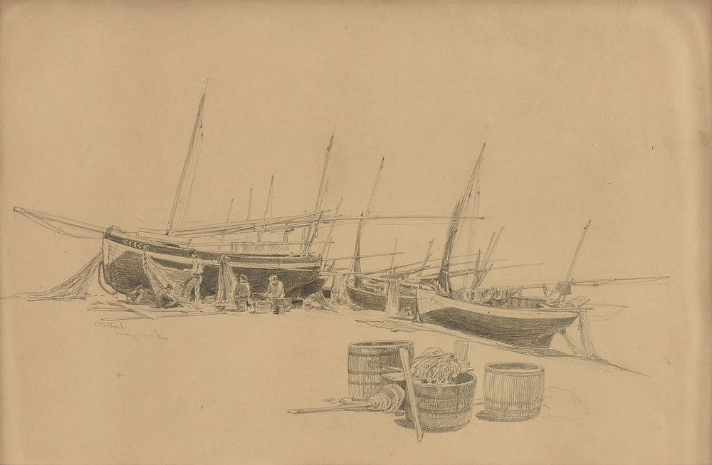 Appraisal: JAMES DAVID SMILLIE American - A DRAWING Study of Boats