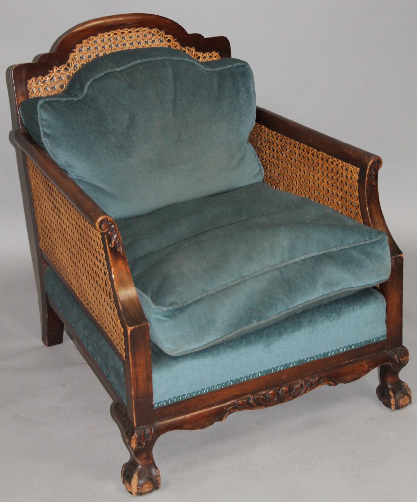 Appraisal: A mid- thC bergere armchair in the manner of Waring