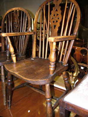 Appraisal: Six ash and elm Thames Valley Windsor wheel back chairs