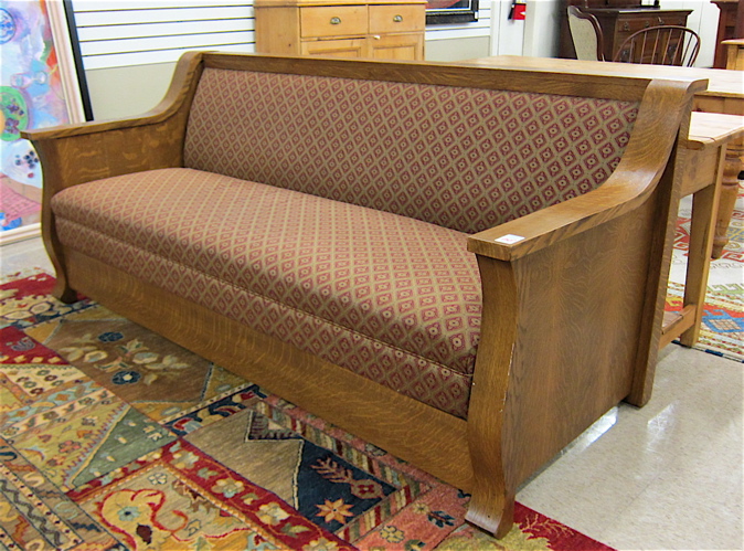 Appraisal: EMPIRE REVIVAL OAK SOFA American c Dimensions H x L