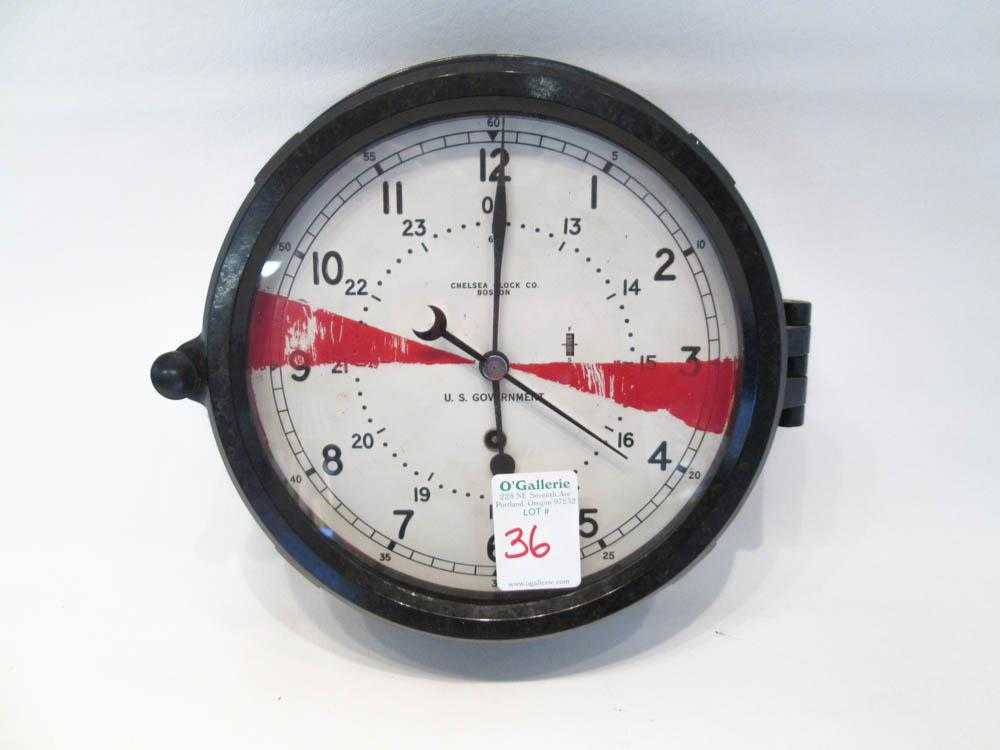 Appraisal: CHELSEA CLOCK CO SHIPS CLOCK white painted dial marked U