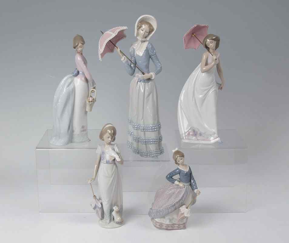 Appraisal: LLADRO PORCELAIN FIGURINES To include AFTERNOON PROMENADE Jose Puche designer