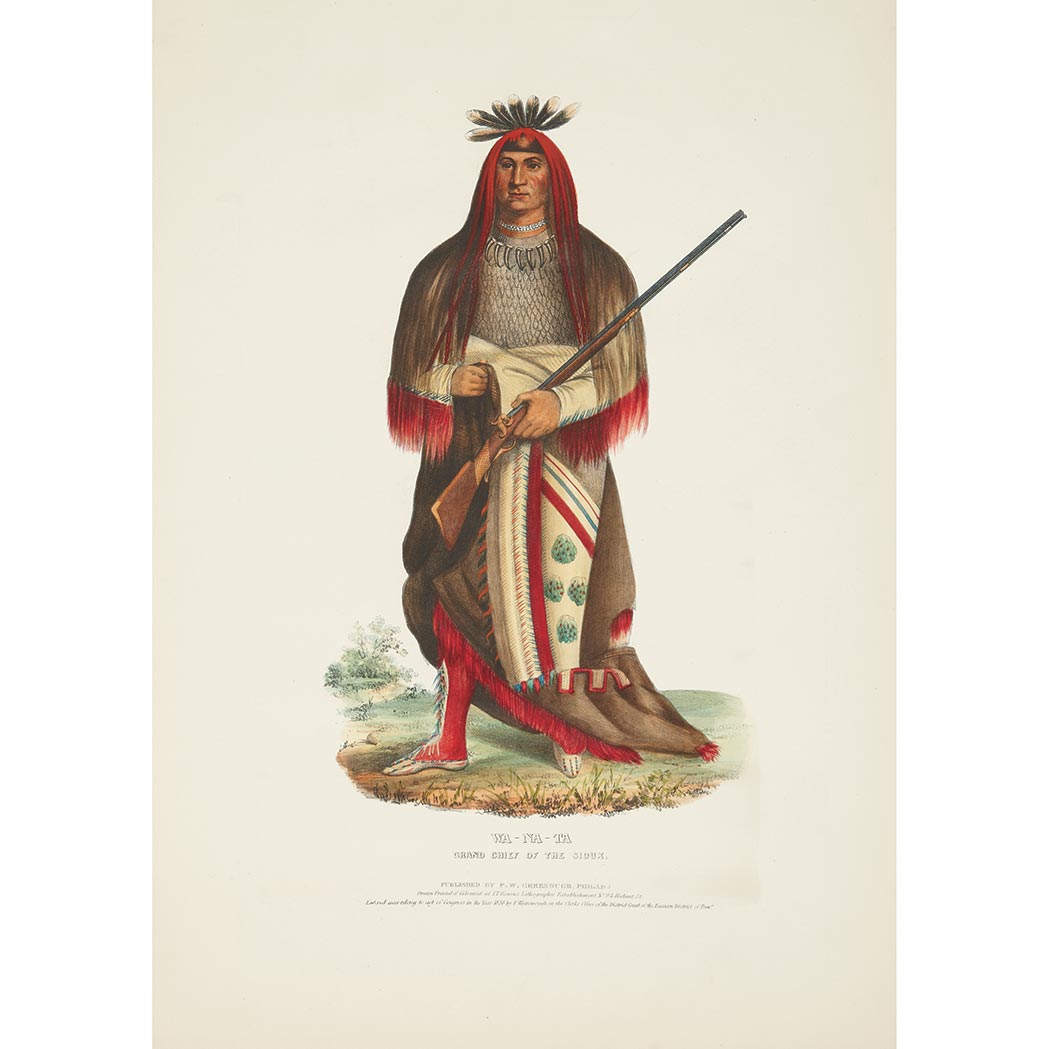 Appraisal: McKenney Hall WA-NA-TA GRAND CHIEF OF THE SIOUX Hand-colored lithograph