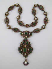 Appraisal: An antique silver gilt pendant necklace set with fresh water