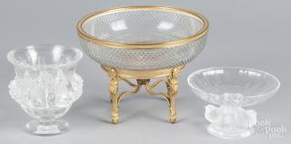 Appraisal: Lalique frosted glass bowl '' h '' dia together with