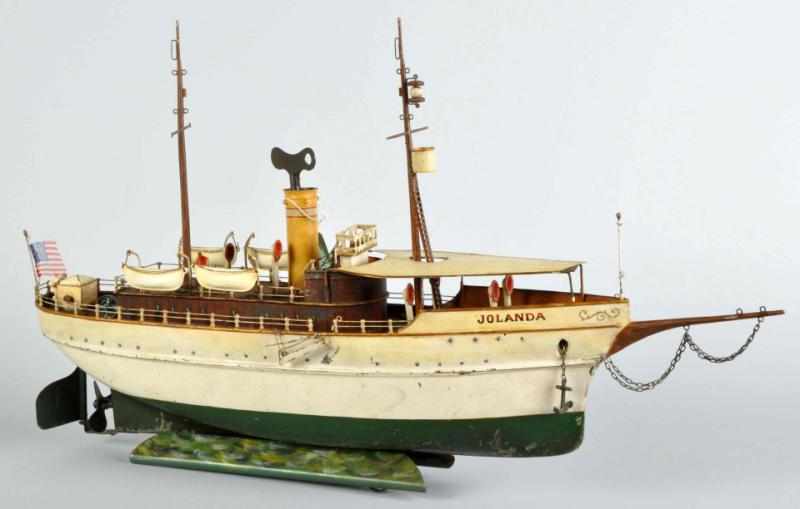 Appraisal: Marklin Jolanda No Boat Description German to Clockwork-powered Lifeboats replaced