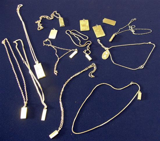 Appraisal: Fourteen English and continental silver pendants some on white metal