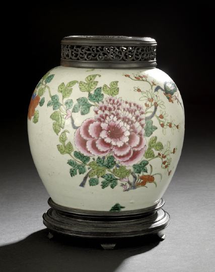 Appraisal: Chinese Export Porcelain Ginger Jar late th century of bulbous