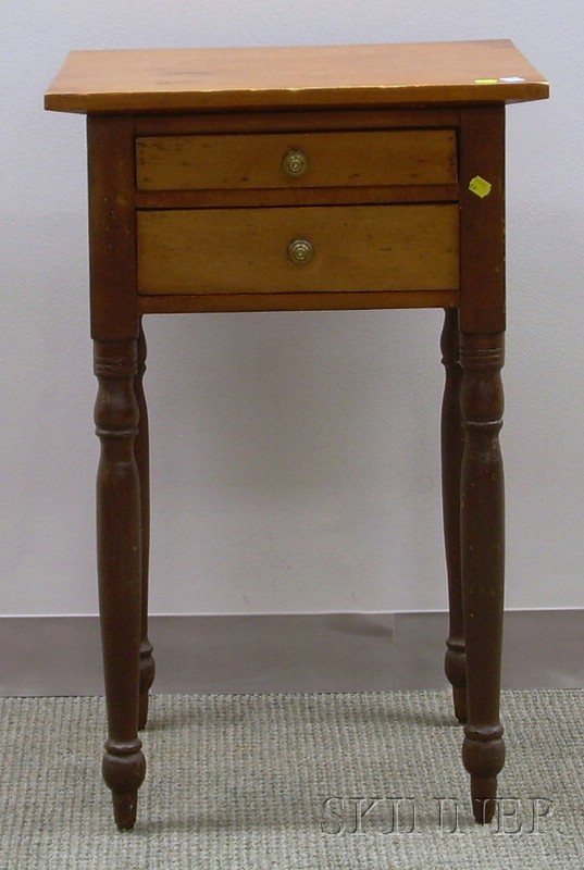 Appraisal: Late Federal Maple and Pine Two-Drawer Stand