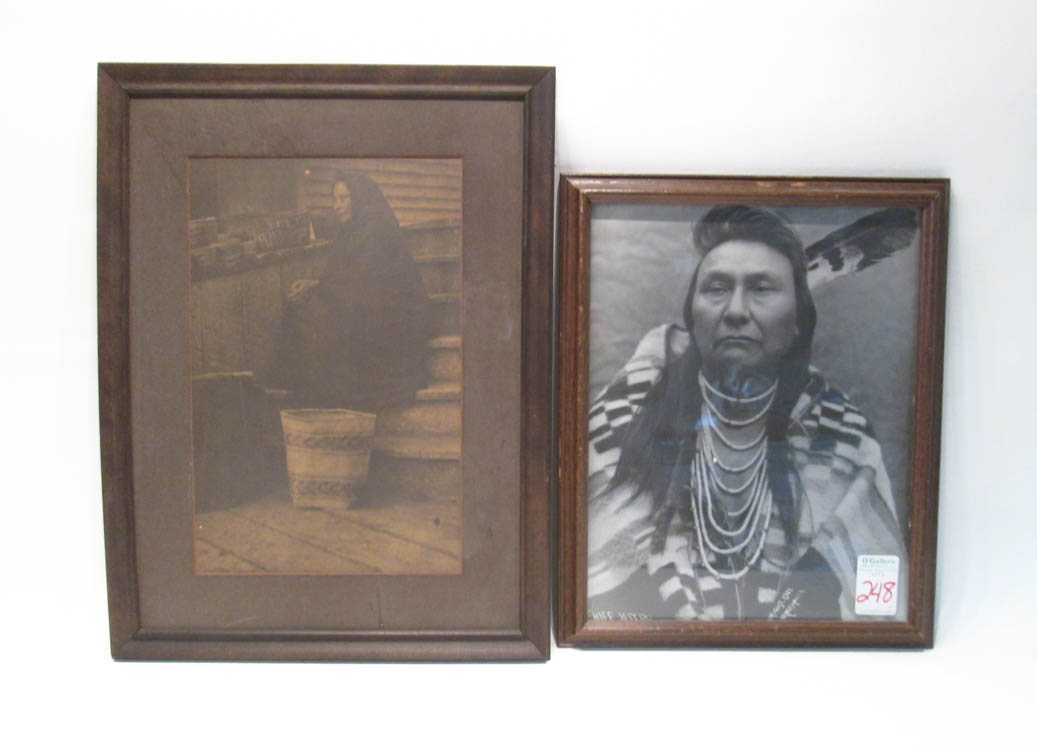 Appraisal: TWO NATIVE AMERICAN FRAMED SILVER GELATIN PRINTS the first a