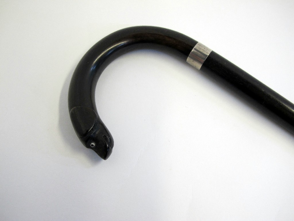 Appraisal: A walking cane with dog's head handle