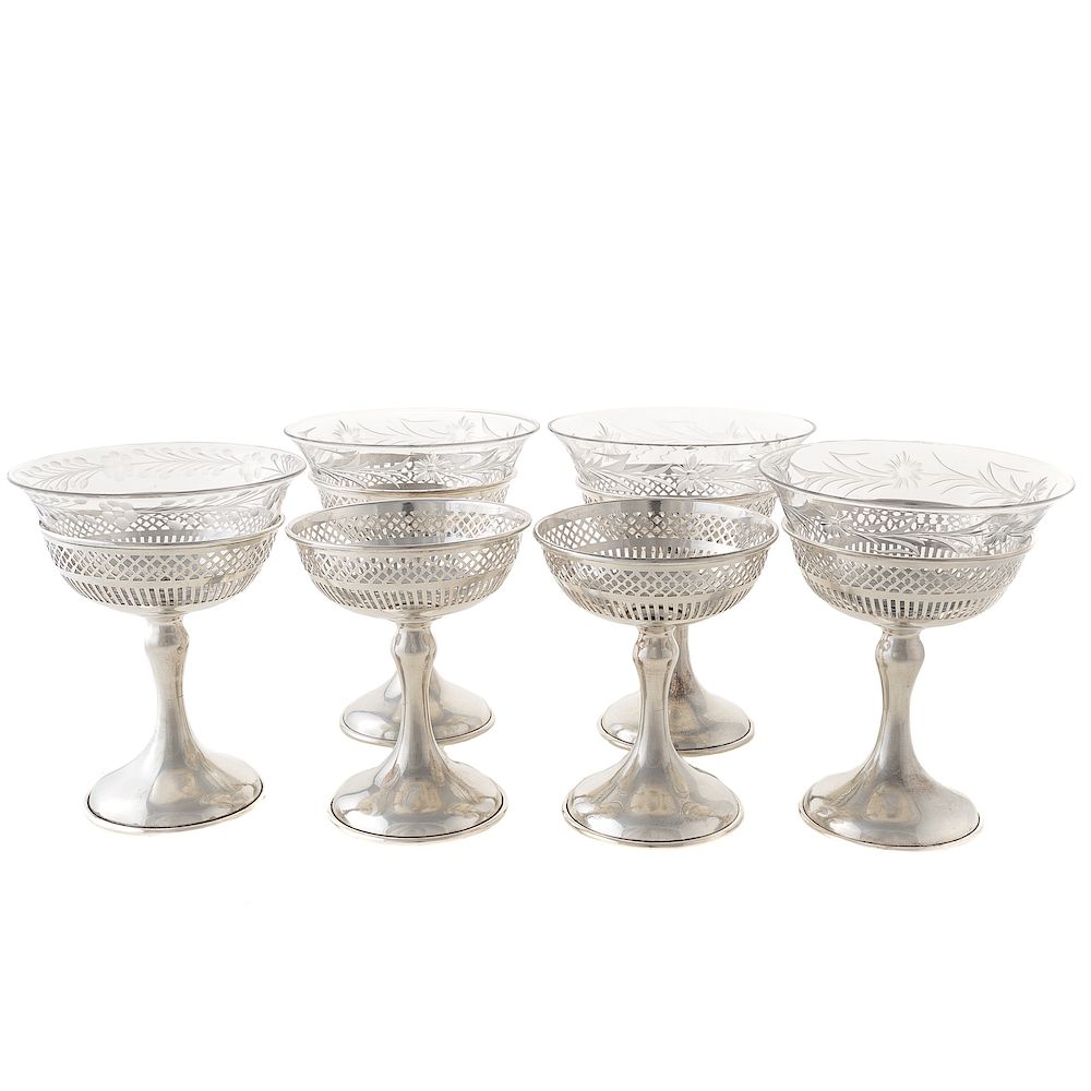 Appraisal: Schofield Sterling Sherbet Dessert Cups Early - B S marks