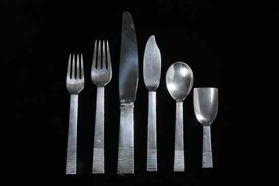 Appraisal: -PIECE GEORG JENSEN STERLING SILVER PARTIAL FLATWARE SET ''Parallel'' pattern