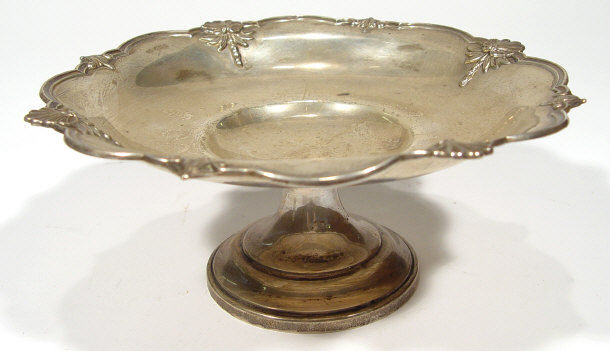 Appraisal: Silver tarza with shell mouldings to the rim - Walker