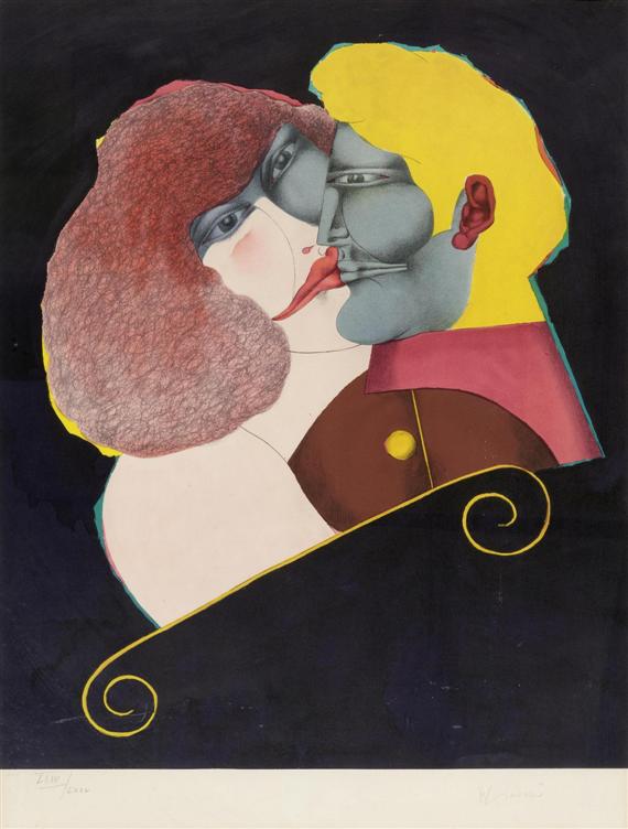 Appraisal: LINDNER RICHARD Hamburg - New York The kiss Probably Lithograph